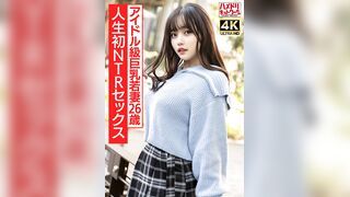HMDNV-715 [Serious idol-level] A 26-year-old plump, big-breasted, super-cute young wife is excited to the max with her first NTR sex in her life. She has a real orgasm and gets fucked raw! [Warning: Don't cum too much]
